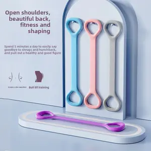 Yoga elastic belt open back beauty shoulder pull back shaping chest expansion 8-character tension rope tension belt 8-character tension device exercise fitness beginner Adjustable Kids Gymnastics Bar Set Resistance Arm Exercise Station  equipment