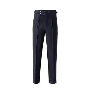 Men's Classic Fit Flat Front Dress Pants Office Business Trousers