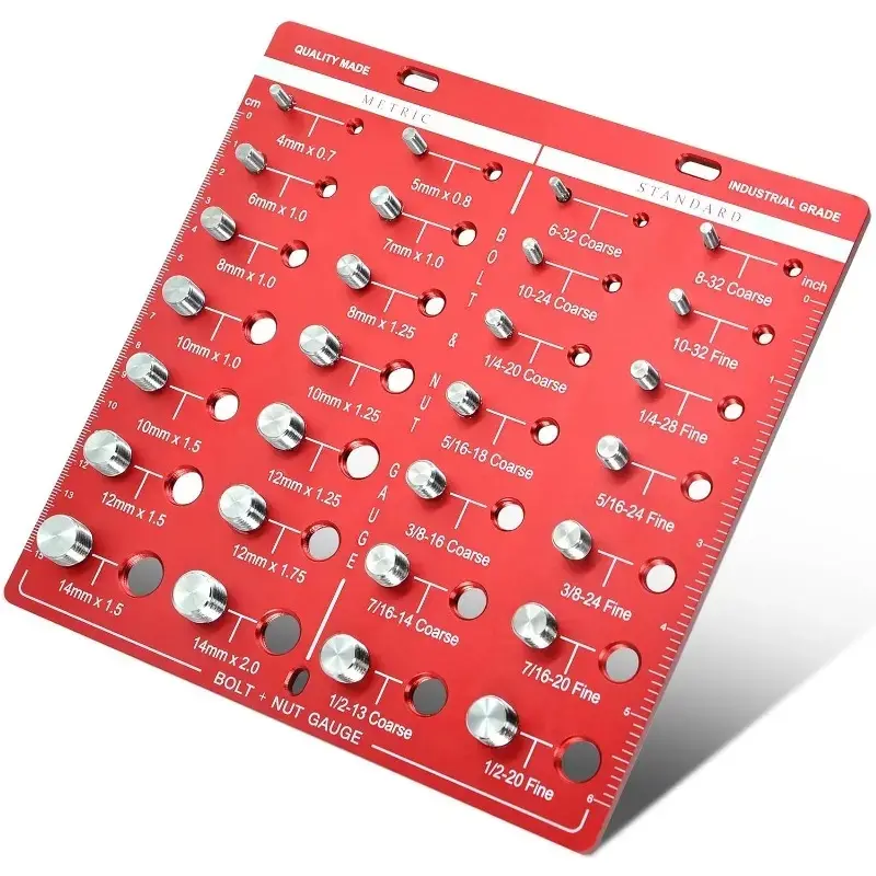 1pc Thread Checker for Accurate Measurement of Thread Sizes, Standard Measuring Ruler with Dual-Scale Inch and Centimeter Gauges, Measuring Instrument, Includes Bolt and Nut