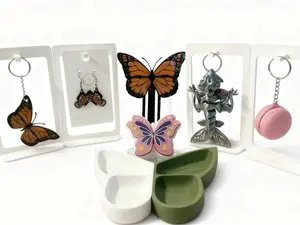 Butterfly Collection Gift Set Bundle - Butterfly Bookmark, Butterfly Keychain, Butterfly Dragon Keyring, Butterfly Fidget Clicker, Butterfly Earrings, Butterfly Tray, Macaron Clicker Keychain