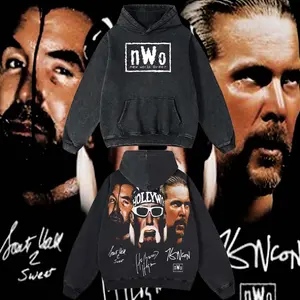 Reality.Wear Limited NWO - WWE Hoodie Tshirt Acid Washed Heavyweight Cotton Tshirt, 100% Cotton retro Washed anime t-shirt, vintage streetwear tee, Y2K graphic top