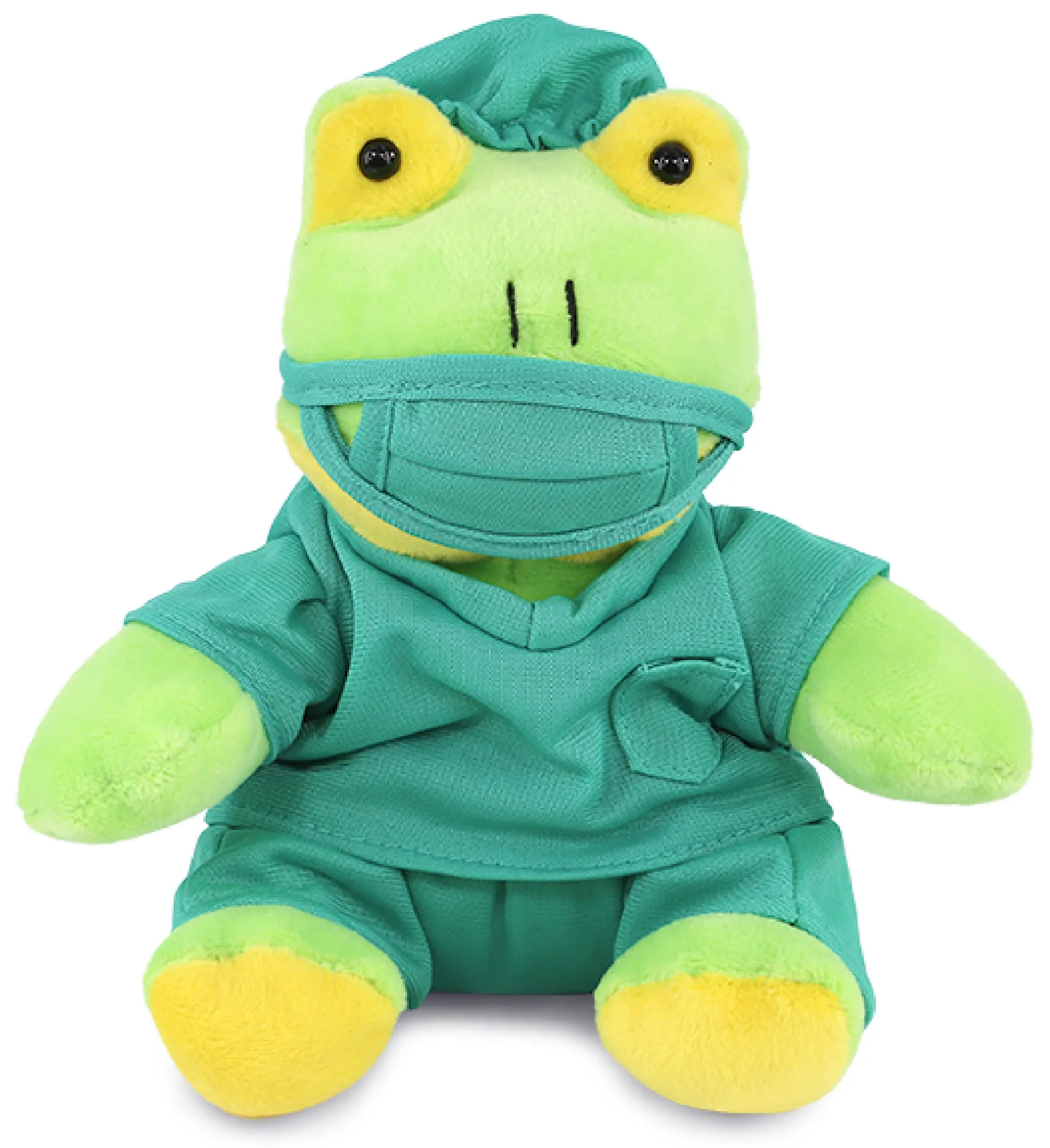 DOLLIBU 6" Soft Polyester Frog-Shaped Plush Toy - Doctor Costume Pretend Play, Fluffy Stuffed Toy, Plush Stuffed Animal, Plush Stuffed Toys, Fluffy Stuffed Toys