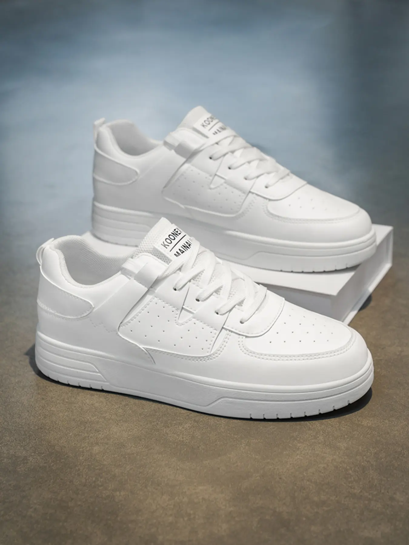Men's Casual Sport Shoes, Sneakers Shoe, Striped Pattern, PU Upper Material, PVC Sole, Less Than Ankle Height, Comfortable and Stylish, Casual Trainers, Lace Up Trainers, Daily Street Shoes