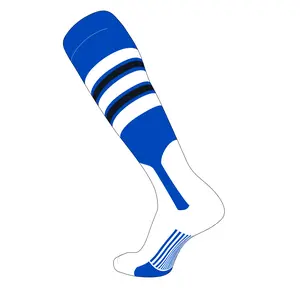 TCK Baseball Knee High Stirrup Socks (F, 7in) AF Blue, White, Black - Medium