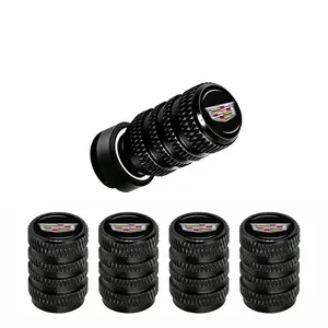Red & Black Tire Valve Stem Caps 5 Pack Universal Car Tire Valve Stem Protective Covers Auto Parts & Car Accessories Dustproof Leak-Proof Seal Fit for Cadillac Most Cars SUV Trucks Wheel Tire Valve Stem Protection