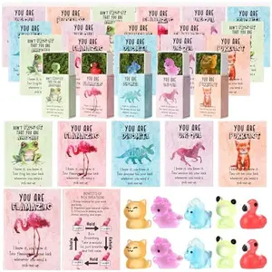 20/50 Sets Emotional Support Appreciation Gifts for Employee Bulk Animal Resin Positive Glow with Box Thank You Favors for Teacher Staff Coworkers Office