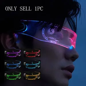 Flashing LED Glasses Frame, Adjustable Color Changing Eyewear, Cyberpunk Party Essential, Ktv Bar Decoration, Photo Prop Light-up Glasses, Party Event Props, Music Festival Glitter Decoration Glasses.Fashion products