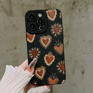 Heart Pattern Phone Case, Decorative Phone Protector Cover, Phone Accessory Compatible with IPhone 16 Pro Max 15 Pro 14Plus 13 12 11 XR X/XS