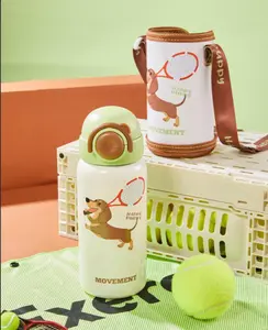 2026 Dachshund 500ML Double Drink Thermos Cup Cute Love Pattern Bouncing Cup Portable High-looking Thermos Cup