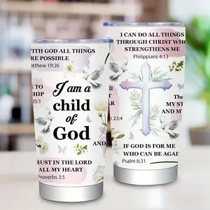 I Am A Child Of God 20oz Tumbler - Bible Verse Christian Cup - Mother's Day Gift For Women Mom - Christian Faith Coffee Cup