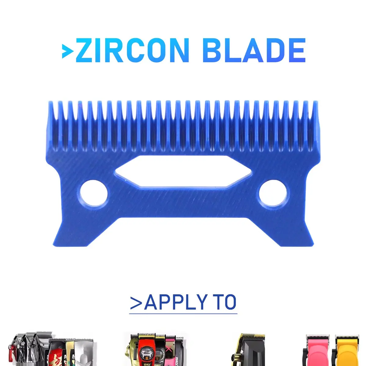 Blue Zircon Long Teeth PHANTECHO Moving Blade Professional Clipper CRUNCH Replacement Hair Clipper Blade for JC06 8148 V003 R66