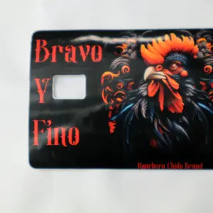 Rooster Card Cover – Bravo y Fino | Ranchero Style Debit & Credit Card Skin | Unique Gallero Design