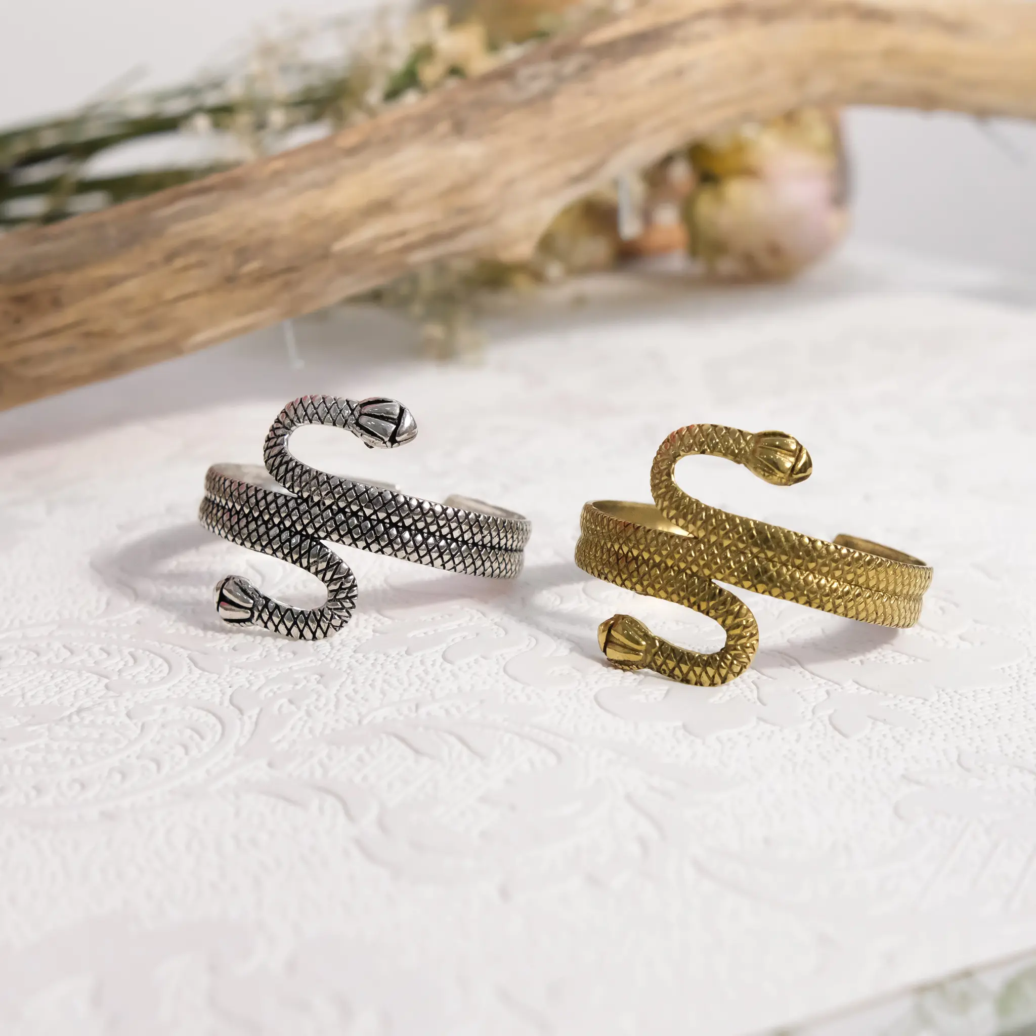 Snake Wrap Cuff Bracelet, Adjustable Serpent Bracelet, Gothic Snake Arm Cuff, Boho Statement Jewelry, Gold Silver Snake Bracelet Gift