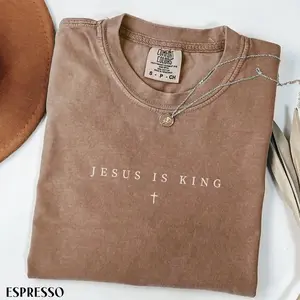 Comfort Colors® Jesus is King Shirt, Minimalist Christian T-Shirt, Religious Mom Shirt, Jesus Shirt, Christianity Gift Unisex Womenswear Graphic T-Shirt IB8