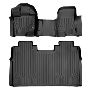SMARTLINER 2 Rows Custom Fit Floor Liners Compatible with 2015 - 2025 Ford F-150 Super Crew (Gasoline | Carpet and Vinyl | 1st Row Over the Hump | 1st row Bench seats | 2nd Row Without rear underseat Storage )