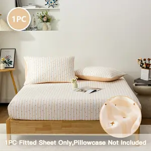 Star Striped Bed Sheet Set, Soft Comfortable Polyester Fabric, Ultrafine Fiber, Simple Stripe Design, All-Season Use