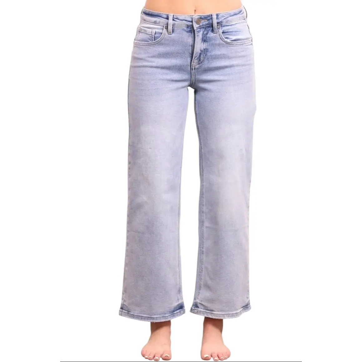 Women's The Becky Mid-Rise Tummy Control Classic Straight Fit Jeans, Soft Everyday Bottoms