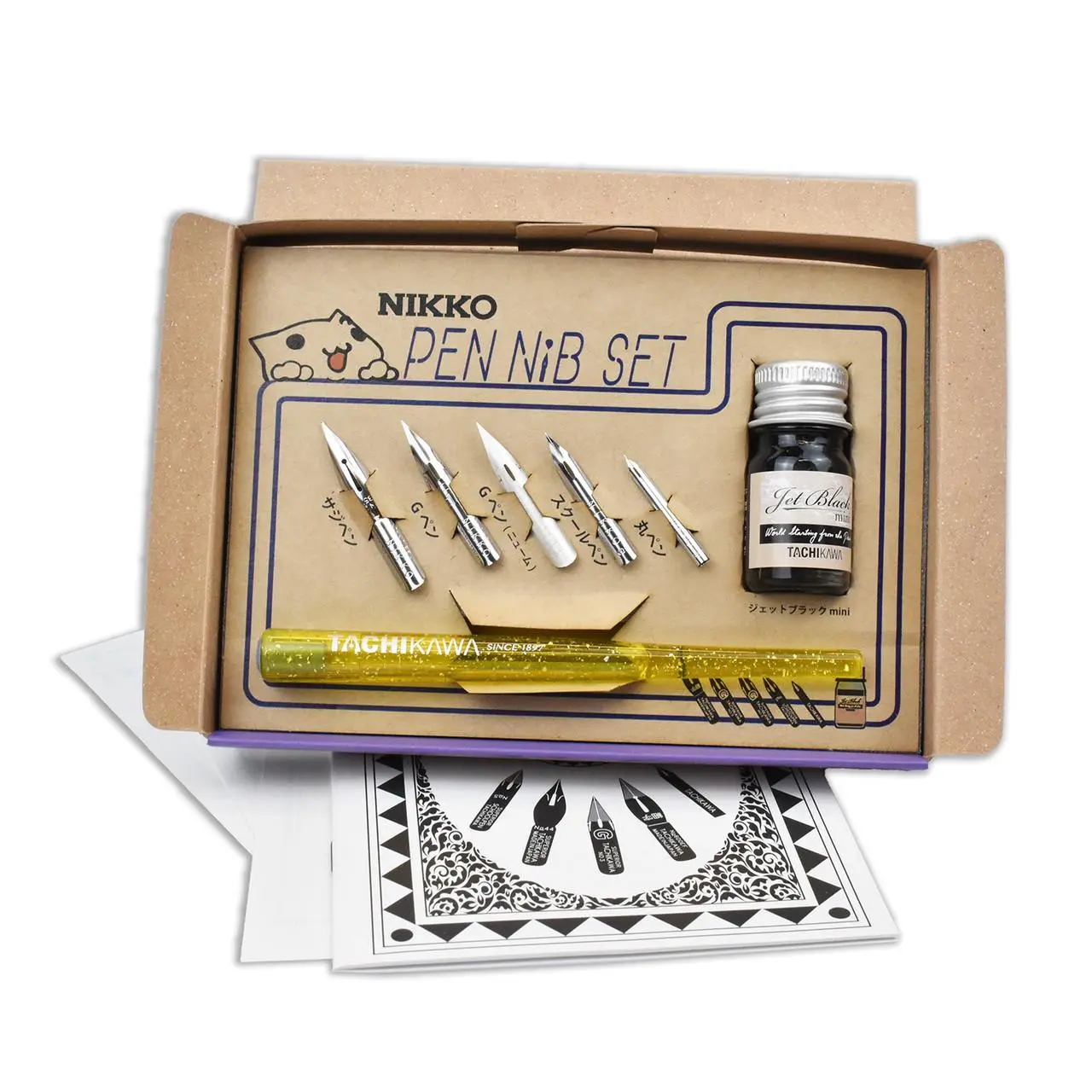 Nikko Manga Pen Nib Set - Includes Pen, Nibs, Papers, Ink Bottle & Set in Box