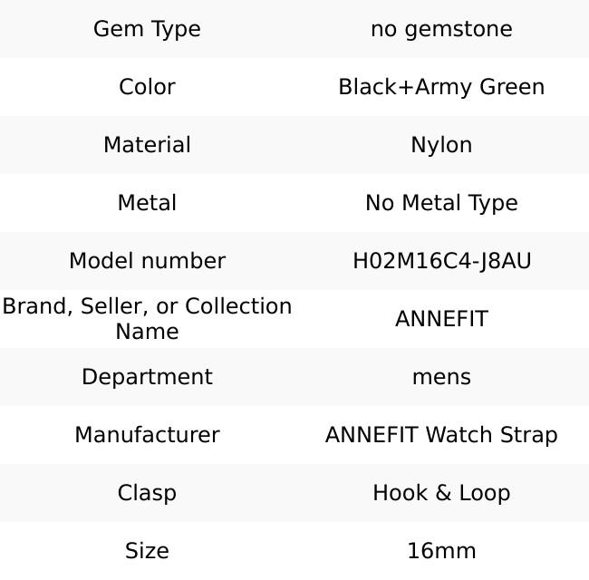 ANNEFIT Nylon Sport Loop Watch Bands, 2 Packs Quick Release Adjustable Strap 16M