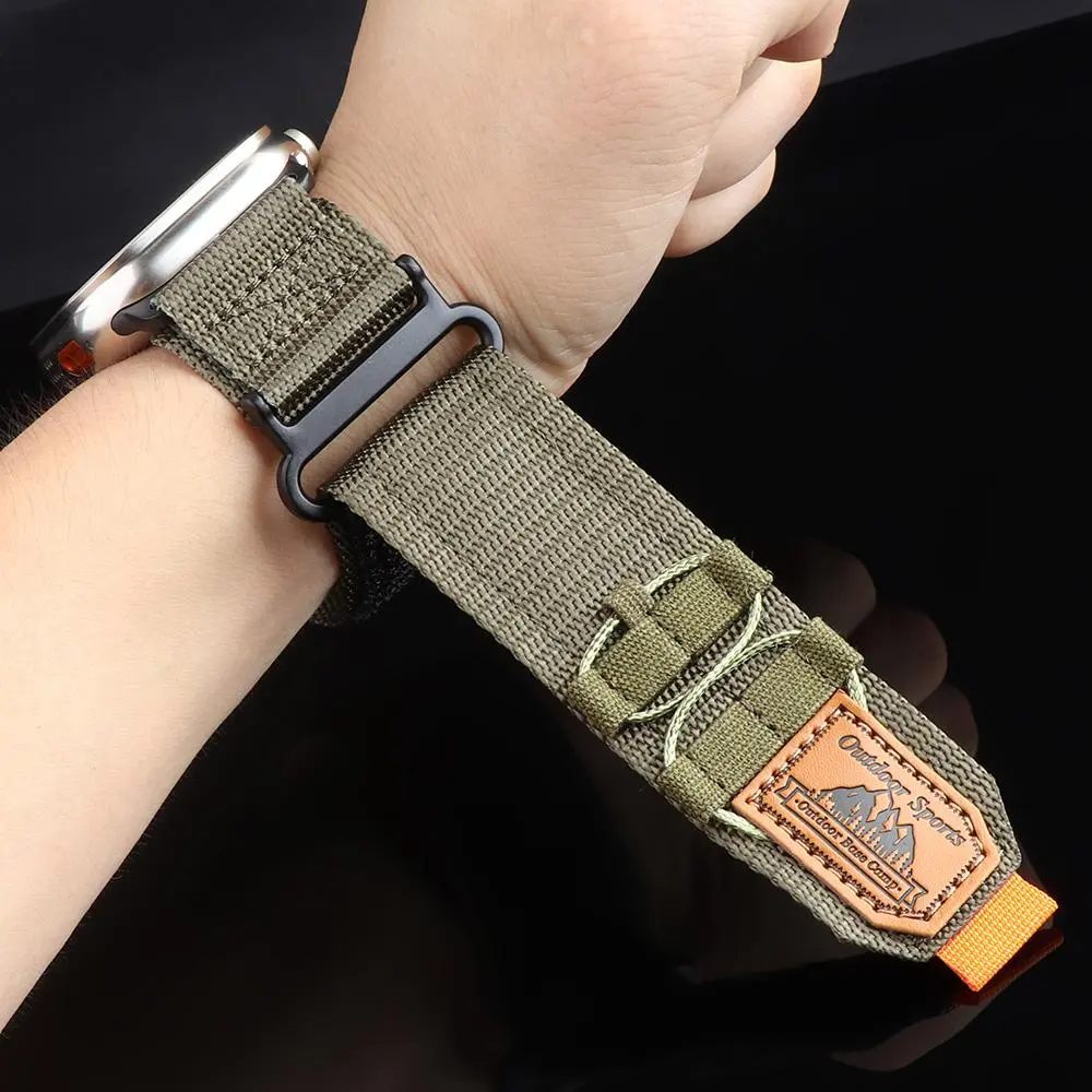 Wide Nylon Sports Watch Band, Breathable Watch Band, Smart Watch Strap, Smartwatch Replacement Straps, Smartwatch Compatible Bands for iWatch Series 49mm 9 8 7 45mm SE 6 5 4 3 42mm 44mm, Wearable Accessories