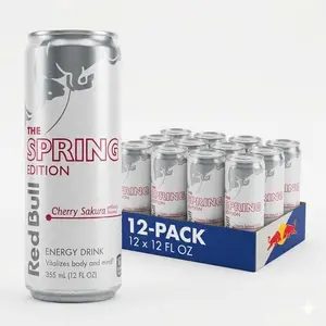 NeW NEw- Red Bull Spring Edition Energy Drink, Cherry Sakura, 12 fl. oz ( pack of 12 cans )