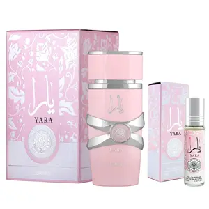 [BUNDLE] Lattafa Yara 3.4 OZ Spray + 0.3 OZ Roll On Oil Eau de Parfum for Women Women's Fragrance Perfume