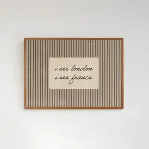 Neutral Striped Bathroom Poster, I See London I See France,  Modern Vintage Decor, Neutral Wall Art, Home Decor