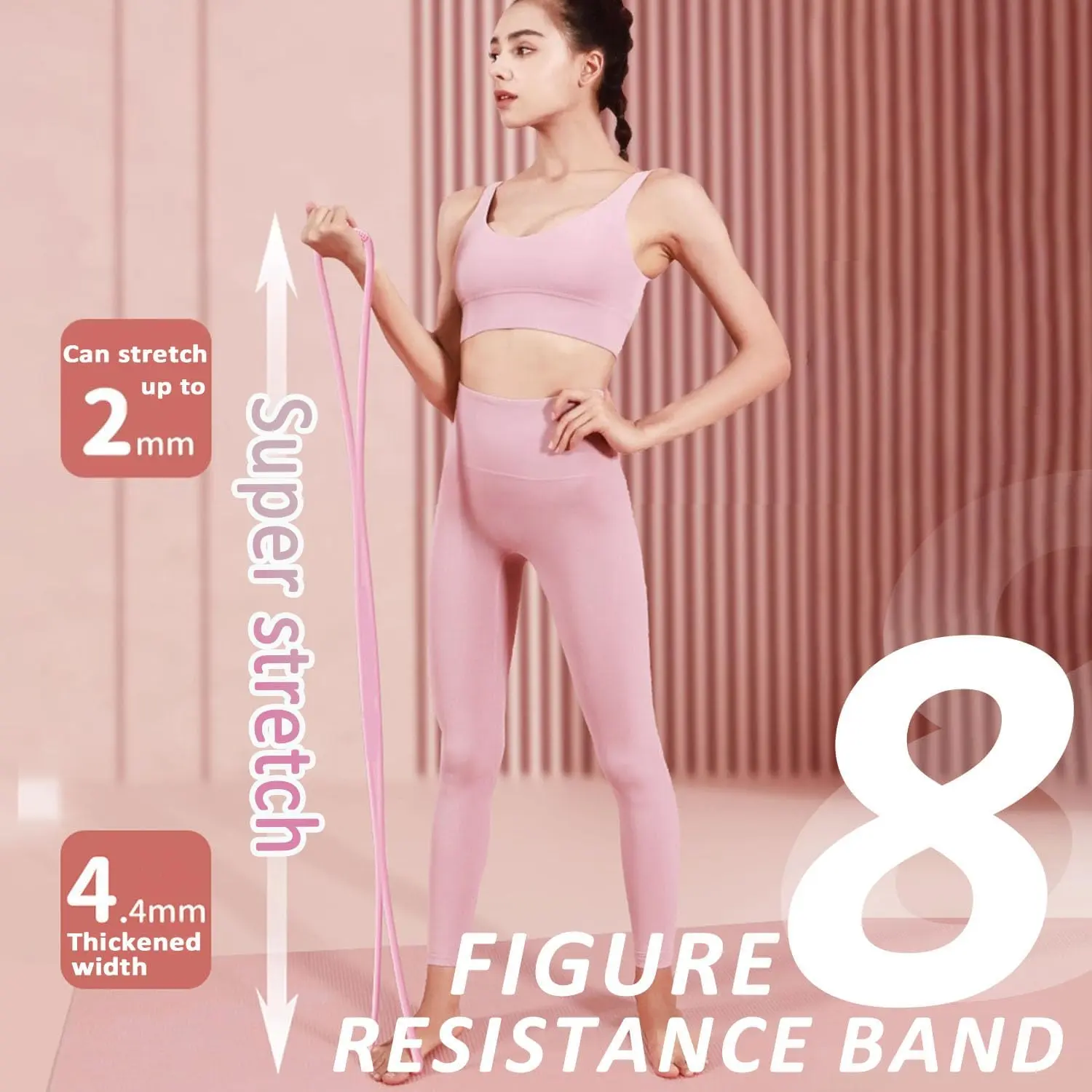 Women's TPE 8-Shaped Multi-Exercise Resistance Bands, At Home Gym