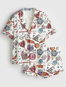 Wizard Academy Magic Satin Pajama Set for Women, Fantasy School Sleepwear, Cozy Nightwear Gift for Her