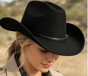Stylish Wide‑Brim Unisex Vintage Cowboy Hat Lightweight Durable Felt Design Ideal for Western Events Festivals Cosplay and Everyday Outdoor Wear