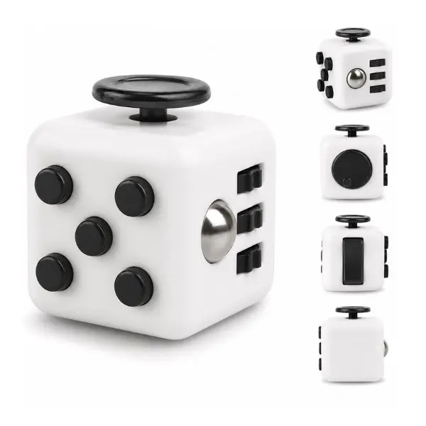 Fidget Cube Stress Toy, 6 Side Sensory Fidget Toy for Anxiety & Focus, Silent Clicking Handheld Fidget Toy for Adults Kids ADD ADHD OCD