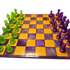 Madi Gras Colored  Chess Board