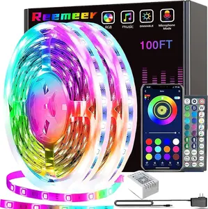 Led Lights 100ft(2 Rolls of 50ft) Smart APP Control Music Sync Led Strip Lights RGB Color Changing Led Lights Strips with Remote Led