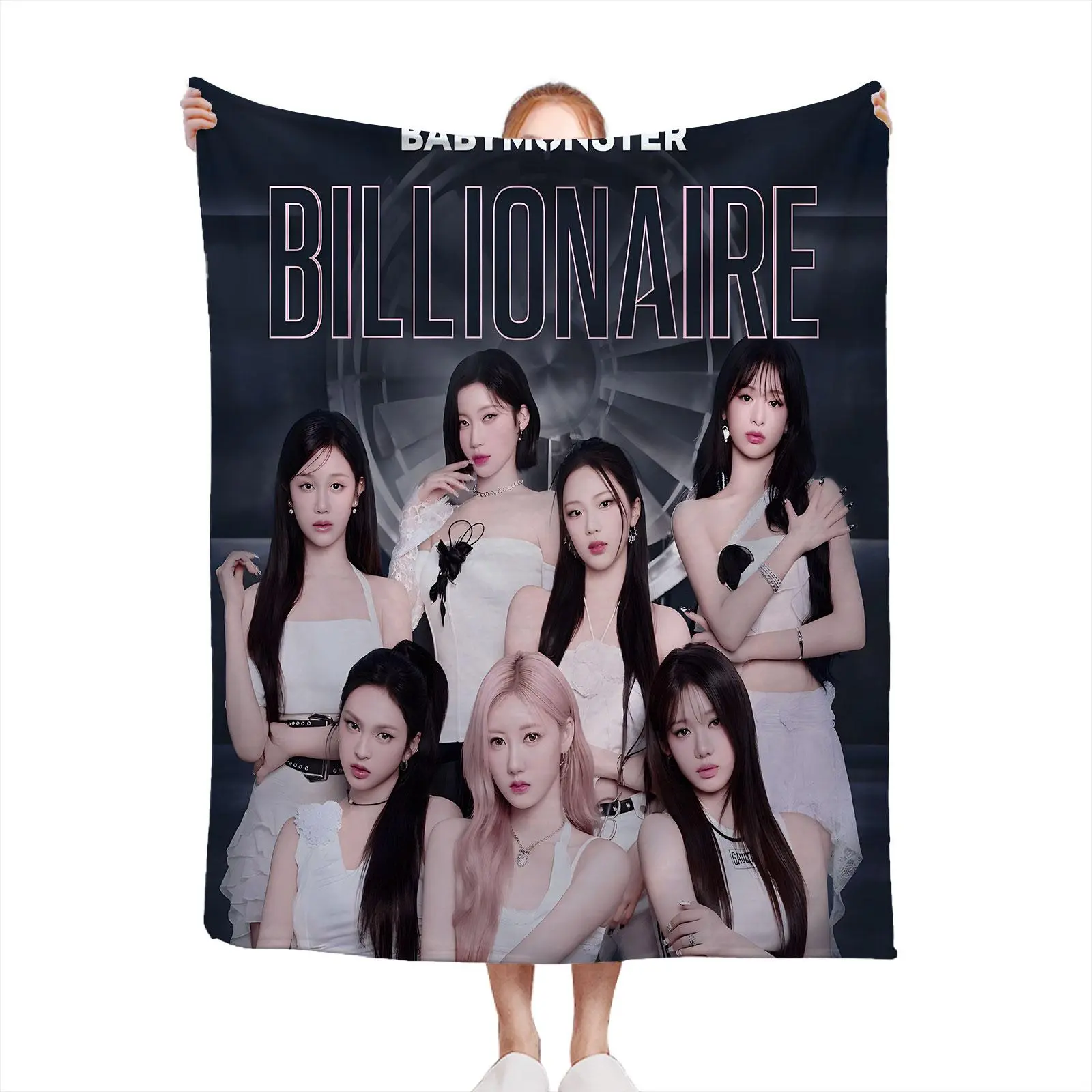 BABYMONSTER Flannel Throw Blanket An Ideal Choice For Pets And The Whole Family; Lightweight Yet Warm. Made From Microfiber Flannel, It Is Perfect For Sofa Naps, Movie Nights, And Outdoor Camping, And Also Makes A Great Gift.
