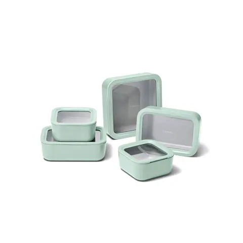 Glass Food Storage Container Set | Easy to Store, Non-Toxic Lunch Box, with Glass Lids, Organizer