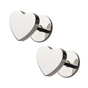 COMFY EARRINGS Stainless Hearts 316L Surgical Grade Steel 6.0 mm Heart 18 Gauge Posts Comfortable Screw-On Flat Back Earrings Pair