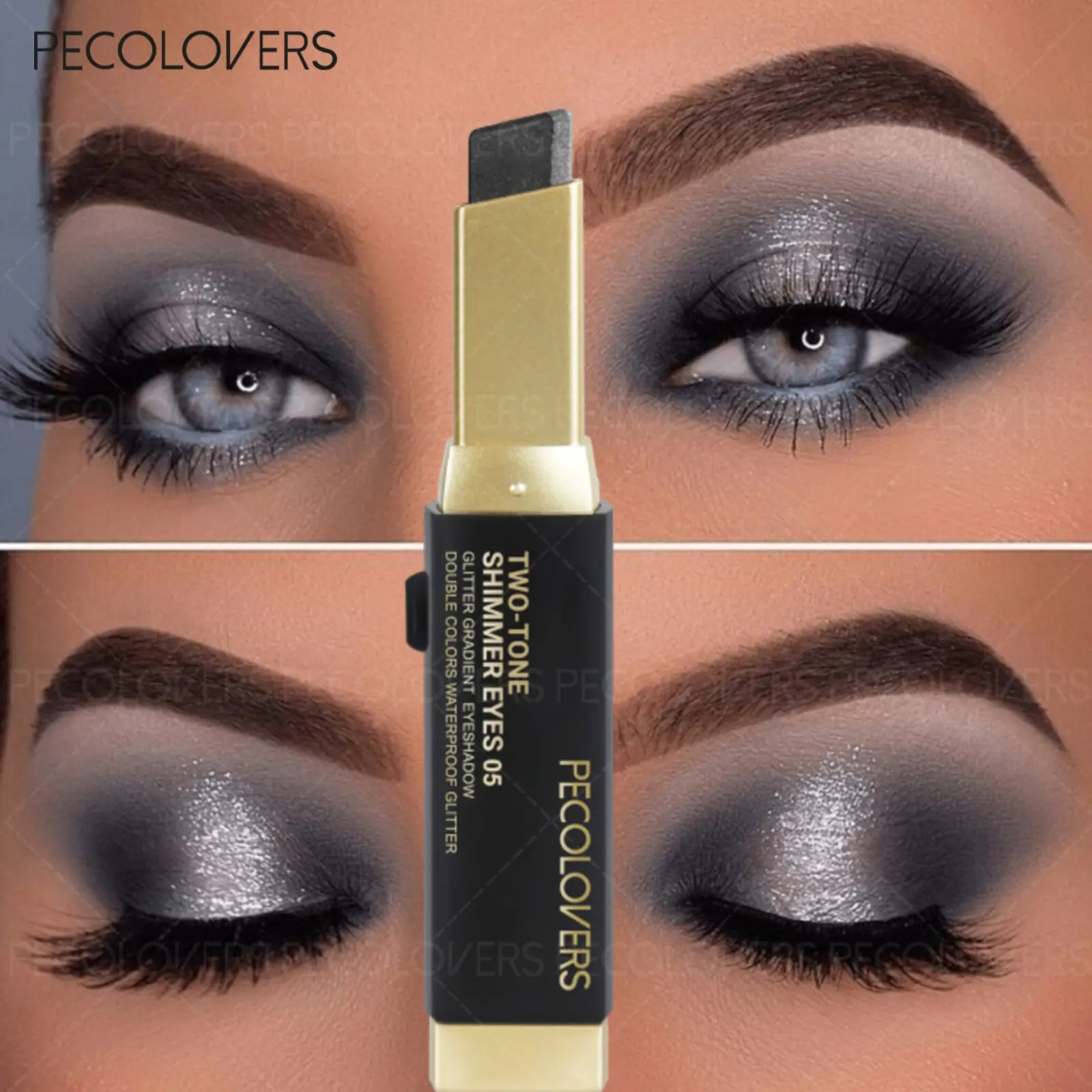 1PC [Long-Lasting Eyeshadow Stick] Waterproof Sweatproof Double Color Glitter Shimmer Eyeshadow Stick | Long-Lasting Stainproof Makeup Essential - Perfect Gift