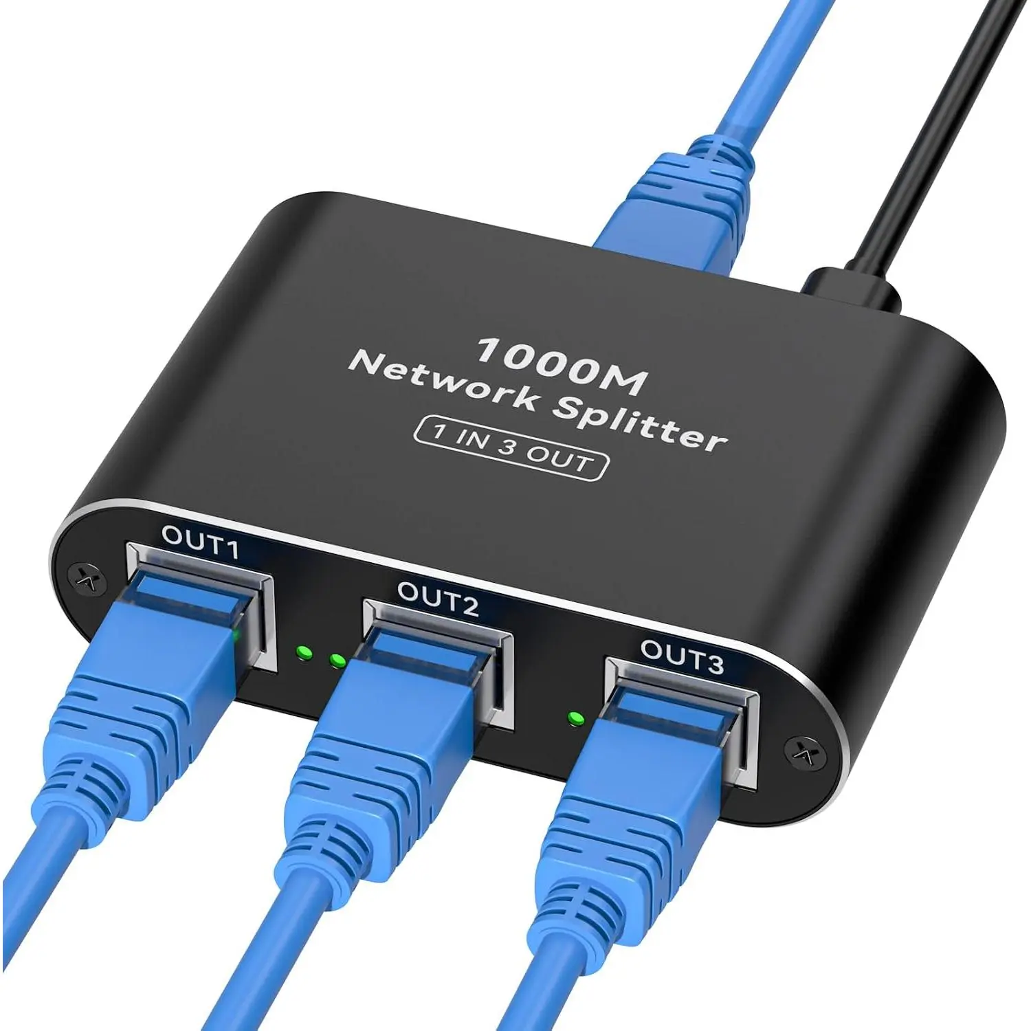 Ethernet Splitter 1 to 3 High Speed LAN Splitter 1000Mbps Gigabit RJ45 Ethernet  with USB C Power  for Cat5/5e/6/7/8