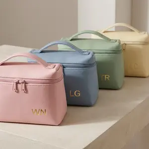 Personalized Clear Toiletry Bags Set Custom Transparent Makeup Organizer Travel Cosmetic Bag with Name Bridesmaid Gift TSA Approved