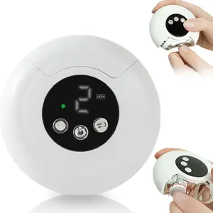 Two-In-One Electric Buffer and Polisher, USB Rechargeable with LED Light, Portable Nail Tool for Home and Salon Use, Safe Design