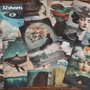 32sheets Vintage Maritime Women Collage, Classic Pinup Illustrations, Collectible Decorative Painting Papers, for Scrapbooking Supplies, Scrapbook Materials, Junk Journals, Collage Decoration, DIY Crafts, Diary Accessories, Card Making