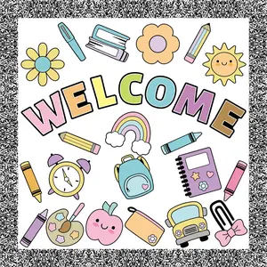 Christmas Gift Classroom Bulletin Board Decor, Welcome Back to School Bulletin Board Supplies Cute School Decorate Supplies Birthday Bulletin Board Motivational Wall Decoration for Student Teachers