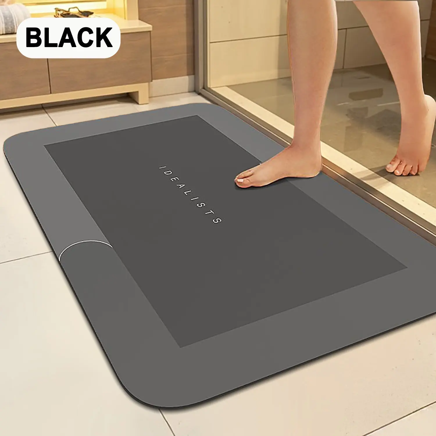 Super Absorbent Diatomaceous Earth Mat Fast Drying Bathroom Shower Mat Non Slip Stone Floor Mat for RV Bathroom Kitchen Laundry Room Decor