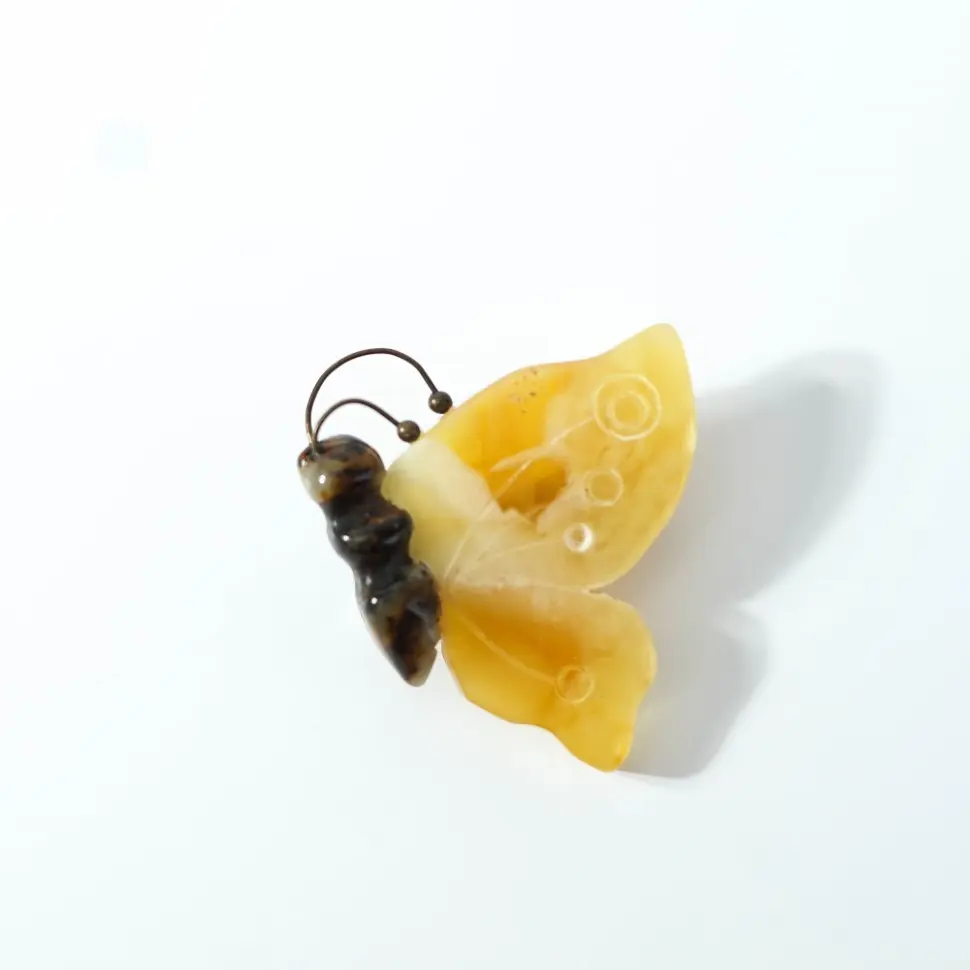 Amber Fluttering Butterfly Brooch — Made in USA | KIZIMA®