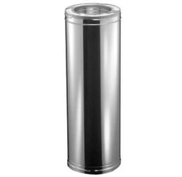 DuraPlus Class A Triple Wall Chimney Pipe - 6" ID Size, 12" Length, for Home Improvement Smoke Venting
