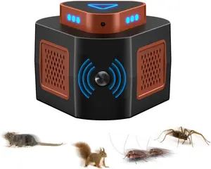 Indoor Ultrasonic Pest Repeller, Powerful Mouse & Cockroach Repellent, Safe for Kids and Pets, 360° Electronic Pest Control