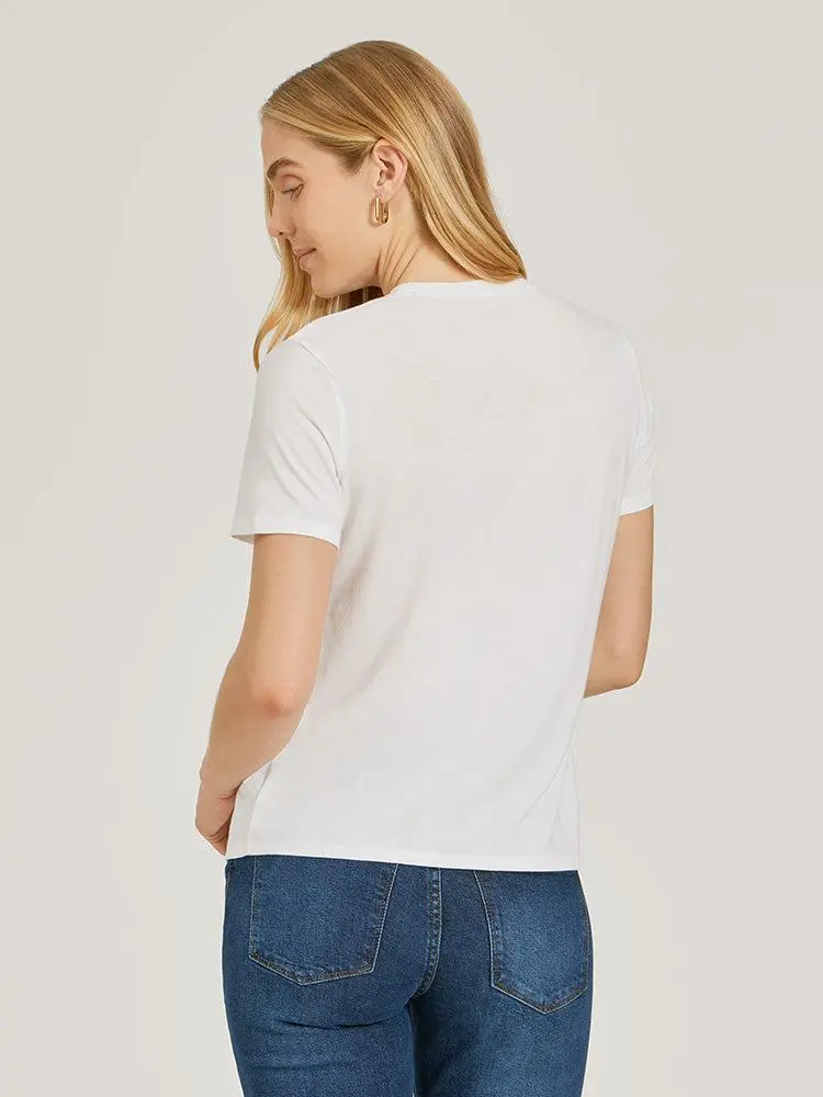 Mott & Bow Relaxed Crew Marcy Tee ttk - Ultra Soft Pima Cotton Modal Blend -  Perfect for Casual & Sophisticated Settings