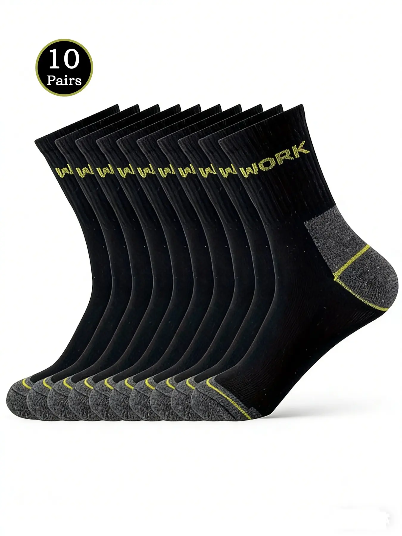 Men's Sporty Socks, 10 Pairs Spring Summer High-Top Basketball Socks, Breathable Sweat-Wicking Comfortable Casual Wear
