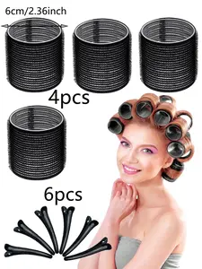 10pcs/set non thermal curling iron, with clip, self-adhesive curling iron, suitable for long/medium long/short hair, bangs, DIY curling iron, is a must-have curling iron tool for families, suitable for curling, non thermal curling, curling, curling tools,