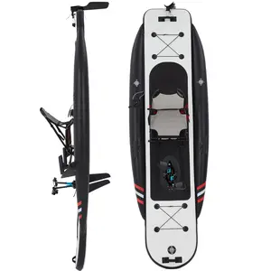 12ft Premium PVC Inflatable Pedal Fishing Kayak, Portable Lightweight Kayak with Rudder, Aluminum Seat & Full Accessories, HIN Included